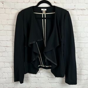 CACHE black waterfall open front unlined cardigan jacket size 8